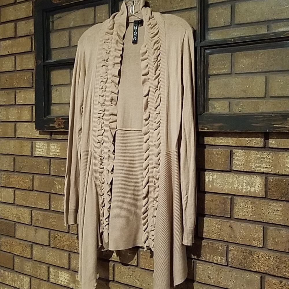 Tan beige cardigan. Size M